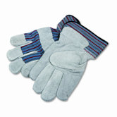 Men's Gunn Gloves with Leather Palm, Large, Gray/Multi, 12 per Pack