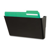 Wall Files, Single Pocket, Letterr, 13"x4"x7", Black