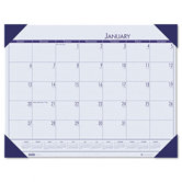 EcoTones Ocean Blue Monthly Desk Pad Calendar, 22 x 17, 2013