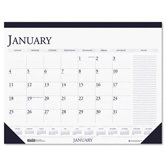 Two-Color Monthly Desk Pad Calendar with Large Notes Section, 22 x 17, 2013