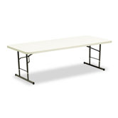 Adjustable-Height Folding Table, 96w x 30d x 25 - 29h, Platinum