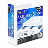 Gapless Loop Ring View Binder, 3in Capacity, White