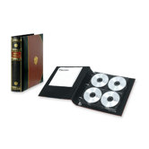 CD Binder,Media Storage,128 Cap.,Burgundy Cover/Black Spine