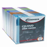 CD/DVD Polystyrene Thin Line Storage Case, 50/Pack