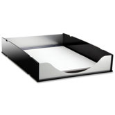 Letter Tray, Aluminum, Black/Acrylic