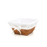 Honey Square Nursery Basket with White Waffle Liner
