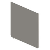 Leg Support End, Right, 30"Dx28"H, Gray