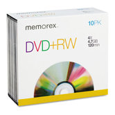 DVD + RW Discs, 10/Pack