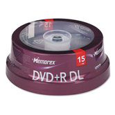 Dual - Layer DVD + R Discs, 15/Pack
