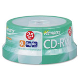 CR-RW, Rewritable, 4X, 700MB/80Min, Branded, 25 per Pack