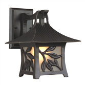 Mandalay Hanging Outdoor Wall Lantern with Leaf Detail in Antique Bronze