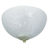 Elegance Two Light Half-Sphere White Satin Ceiling Fan Light Kit