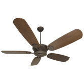 DC Epic 70" Ceiling Fan with Dark Oak Blades in Aged Bronze