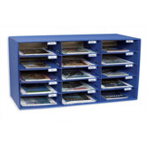 Mail Box, 15 Slots, 12-1/2"x10"x3", Blue