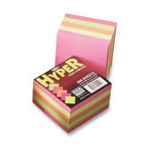 Memo Cube, 3-1/2"x3-1/2", 500 Sheets, Assorted Neon