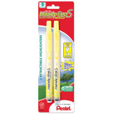 Highlighter,Retract.,Refillable,Chisel Tip,2/PK,Yellow