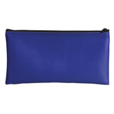 Bank Deposit/Utility Zipper Bag, Cash/Documents, Vinyl, 11 x 6, Blue
