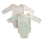Tadpoles Organic Cotton 2 Piece Pinstripe and Solid Romper Set in Sage