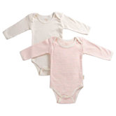 Tadpoles Organic Cotton 2 Piece Pinstripe and Solid Romper Set in Salmon
