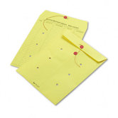 Colored Paper String & Button Interoffice Envelope, 10 x 13, Yellow, 100/carton