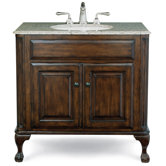 Custom 37" Classic Bath Vanity Set in Antique Brown