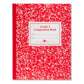 Grade School Ruled Composition Book, 9-3/4 x 7-3/4, 50 Sheets, Red