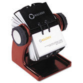 Wood Tones Open Rotary Business Card File Holds 400 2-5/8 x 4 Cards, Mahogany