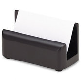 Wood Tones Business Card Holder, Capacity 50 2-1/4 x 4 Cards, Black
