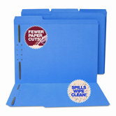 Water/Paper Cut-Resistant Folders, 2 Fasteners, 1/3 Cut, Top Tab, Ltr, BE, 50/Bx