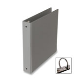 3-Ring Binder,w/Pckts,Vinyl,200 SH Cap.,1",24/CT,Gray