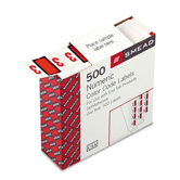 End Tab Labels In Dispenser, Number 3, Dark Orange/White, 500/Roll