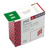Single Digit End Tab Number 6 Labels, 250/Roll