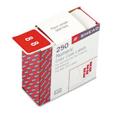Single Digit End Tab Number 8 Labels, 250/Roll