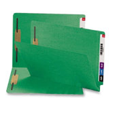 Tab Fastener Folder, Straight Cut Tab, Letter, 50/PK, Green