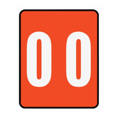 Color Coded Numeric Labels, 1-1/2"x1-7/8", 0, Red