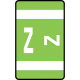Color Coded Label, "Z", 100 per Pack, Light Green