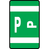 Alpha-Z Color-Coded Second Letter Labels, Letter A, 100/Pack, Letter P, Dark Green