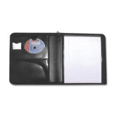 Nylon Covered Zippered Folio,w/ Pad, 1" Thick, Letter, Black