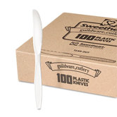 Guildware Heavyweight Plastic Knives, White, 10 Boxes of 100