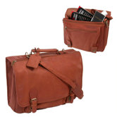 Deluxe Top Grain Leather Buckle Close Briefcase