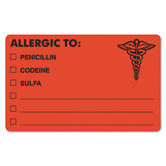 Drug Allergy Medical Warning Labels, 100/Roll