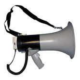 Megaphone, 800-Yard Range, Adjustable Volume, Gray/Blue