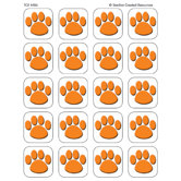 Orange Paw Print Stickers