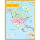 North America Map Chart 17x22