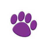 Purple Paw Prints Accents
