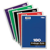 Wirebound 5-Subject Notebook, College Rule, 180 Sheets/Pad