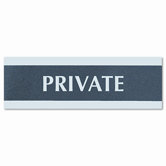 Century Series "Private" Sign, 9w x 1/2d x 3h, Black/Silver