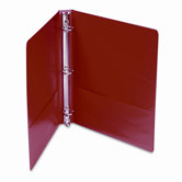 Suede Finish Vinyl Round Ring Binder, 1in Capacity, Red