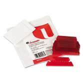 Hanging File Folder Plastic Index Tabs, 1/5 Tab, 2in, Red, 25/pack
