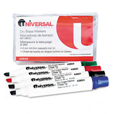 Dry Erase Markers, Chisel Tip, Assorted, 4/Set